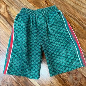Gucci Kids Green Logo Shorts